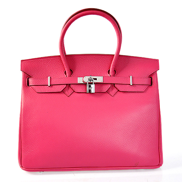 H35LSPS Hermes Birkin 35CM pelle Clemence in Peach con Silver